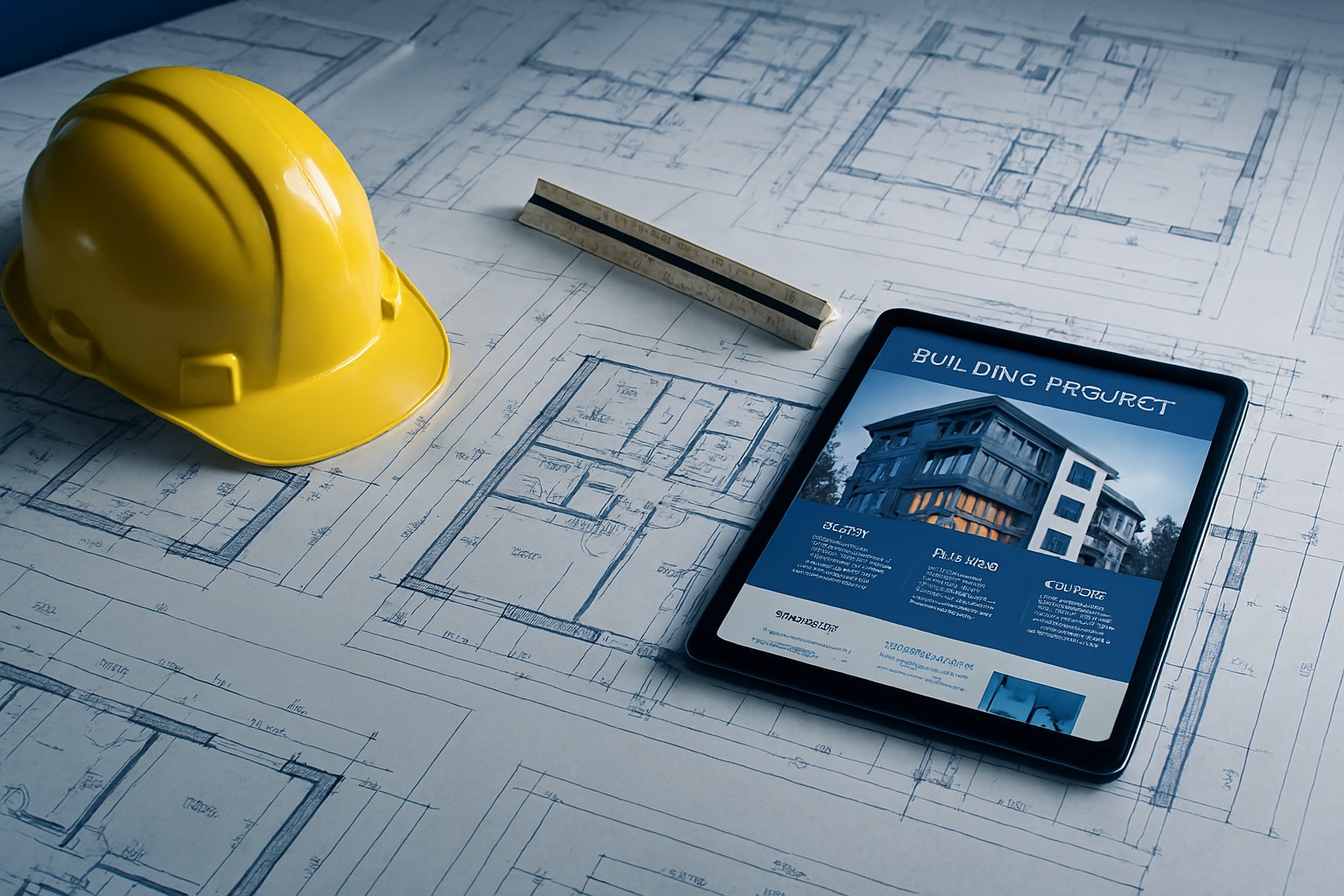 Industry-specific icon – building and hard hat